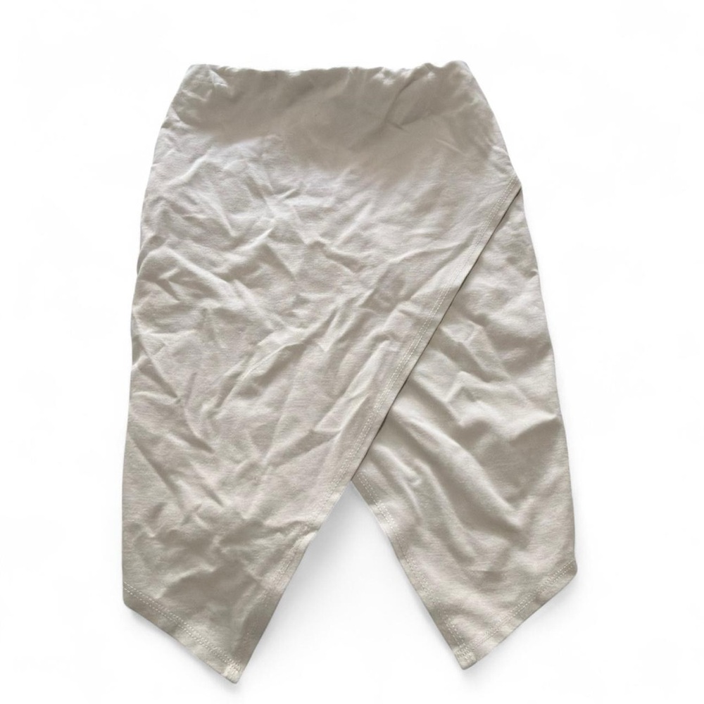 Vintage Like an Angel Beige Criss Cross Front Mini Skirt
